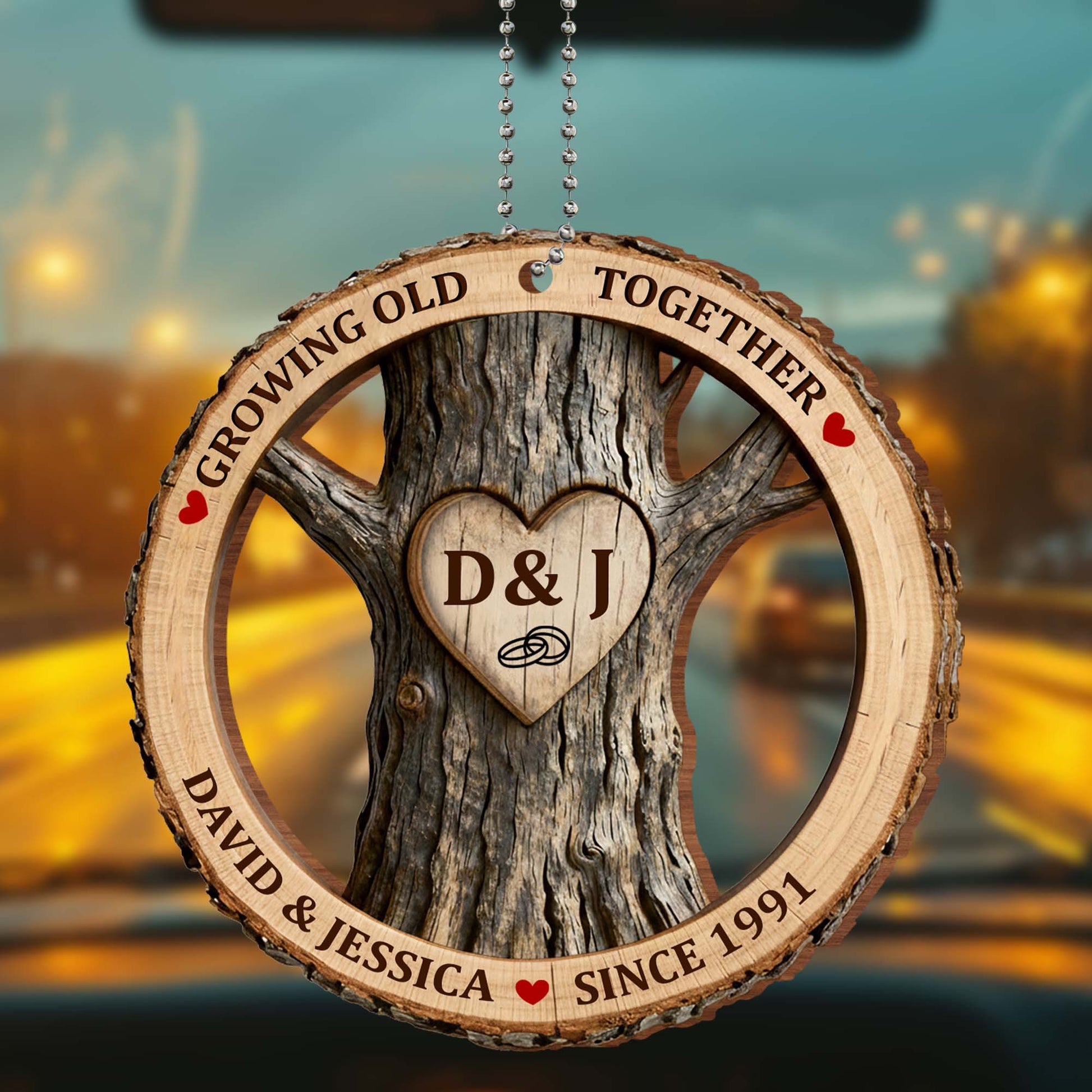 Growing Old Together Wood Heart Design