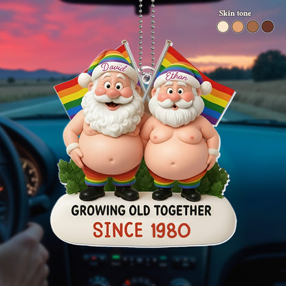 Growing Old Together With Santa And Rainbow Flag
