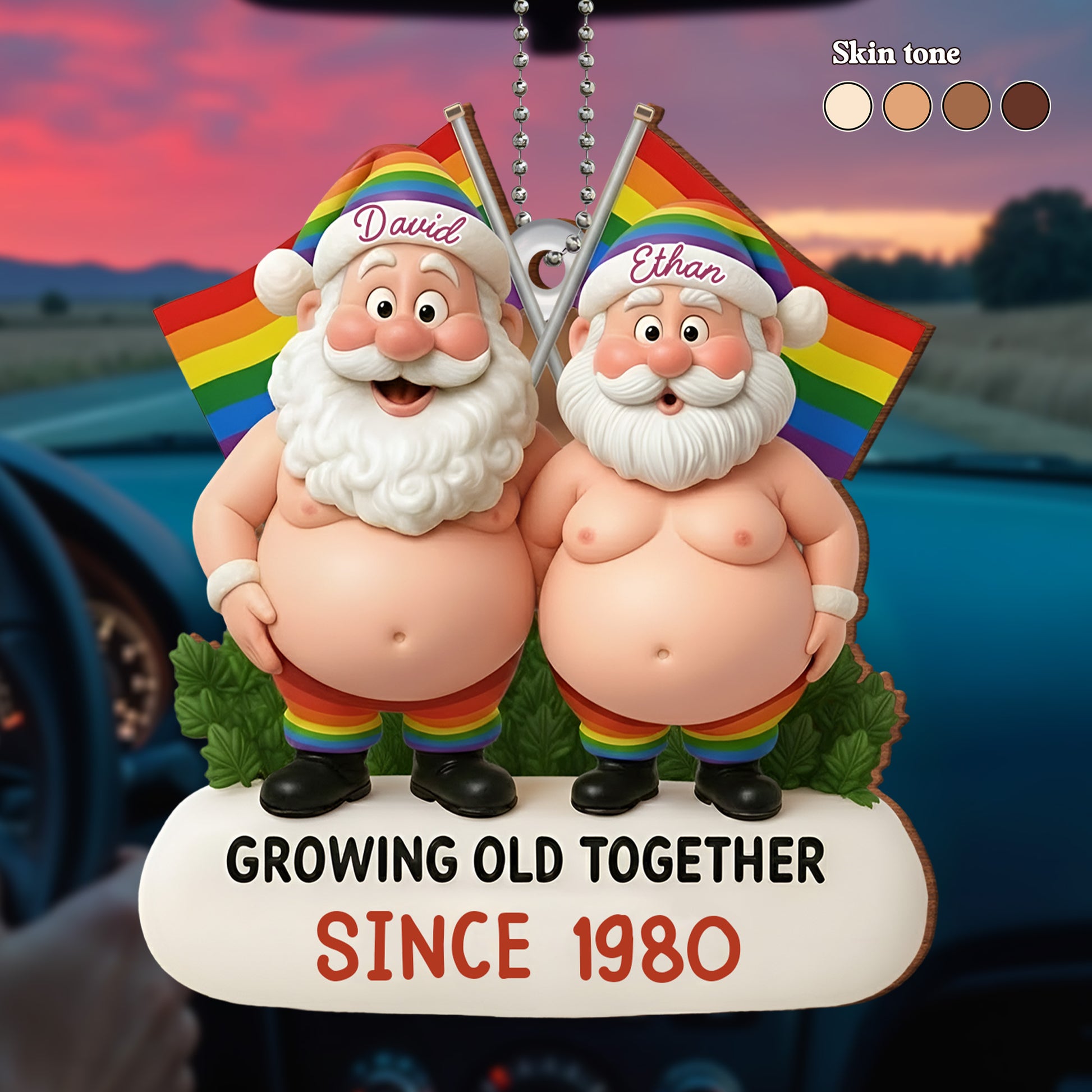 Growing Old Together, Rainbow LGBTQ+ Flag Ornament