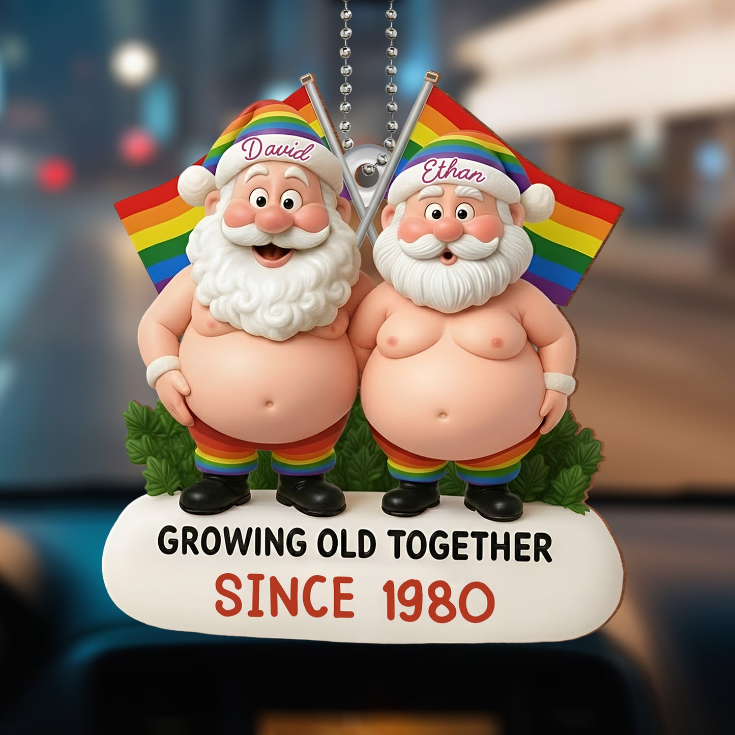Growing Old Together, Rainbow LGBTQ+ Flag Ornament