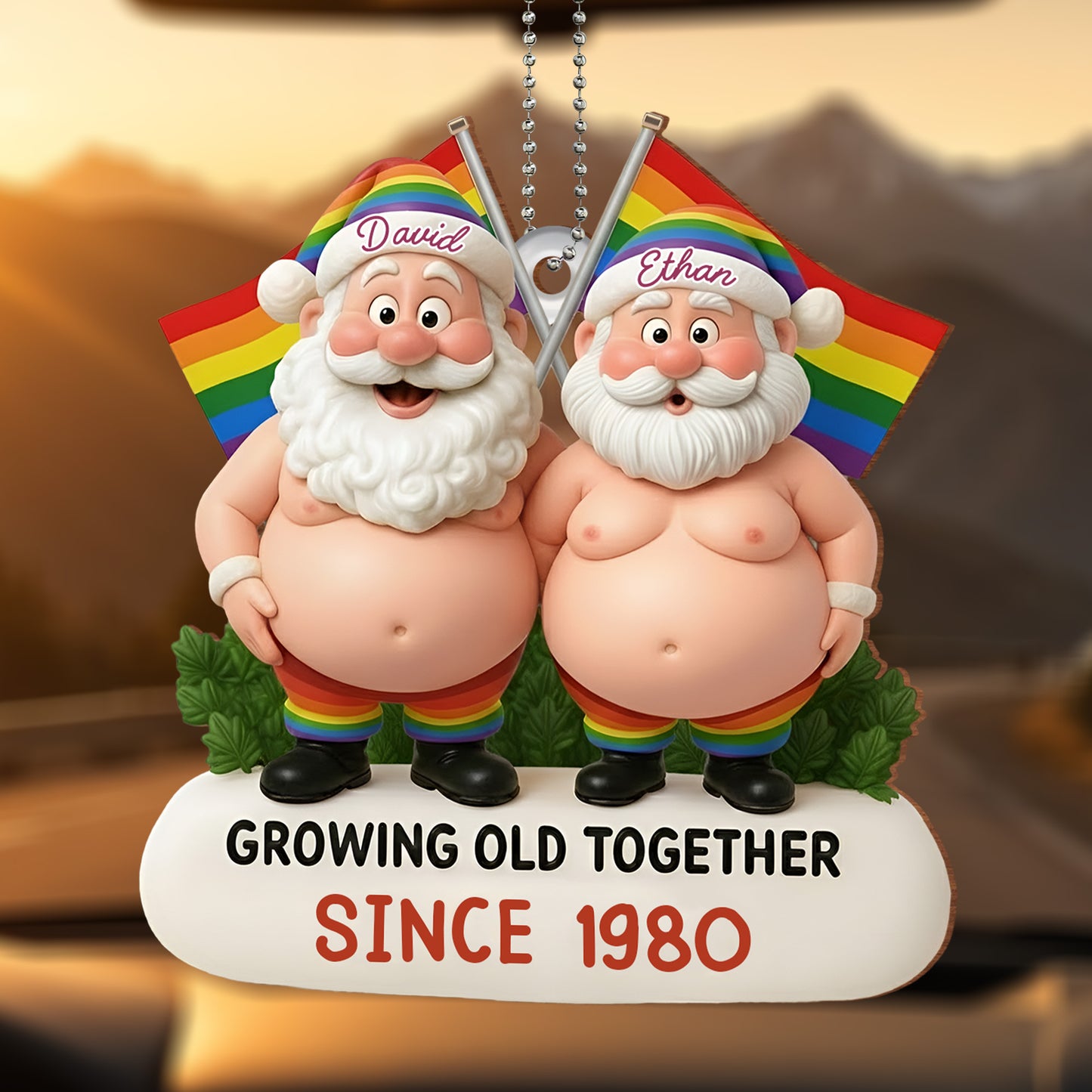 Growing Old Together, Rainbow LGBTQ+ Flag Ornament