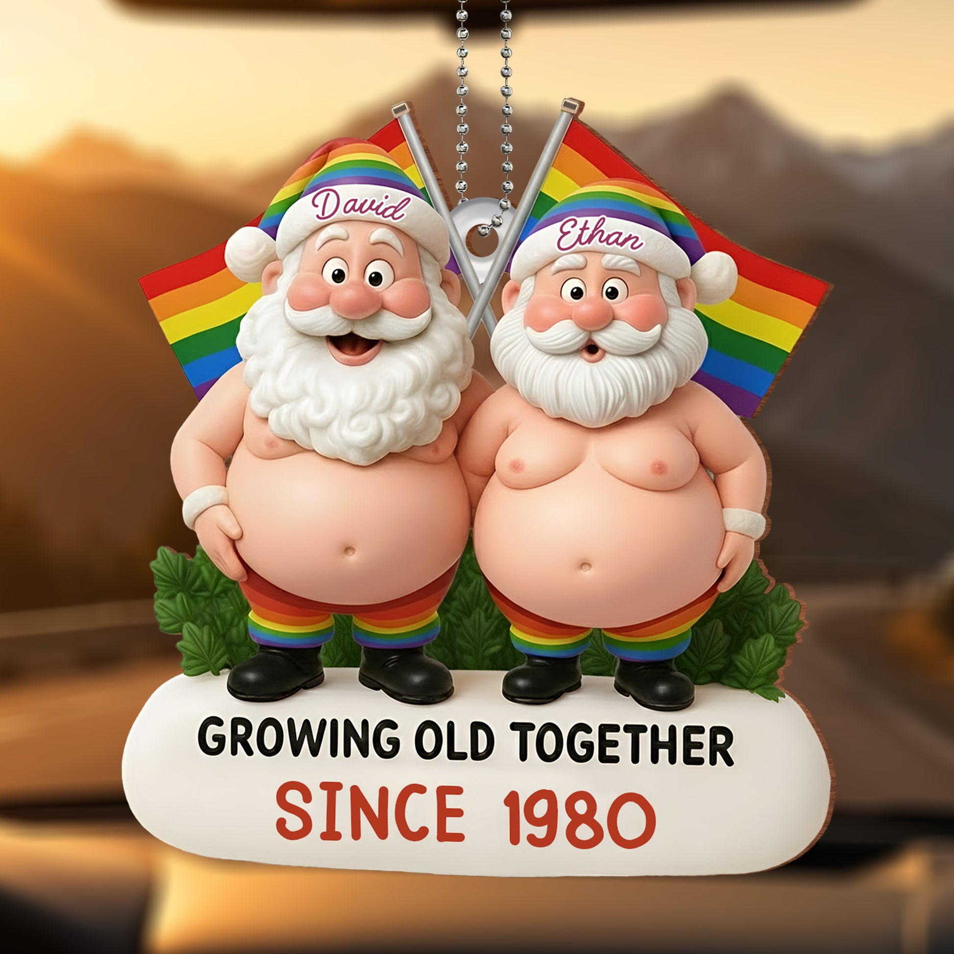 Growing Old Together, Rainbow LGBTQ+ Flag Ornament