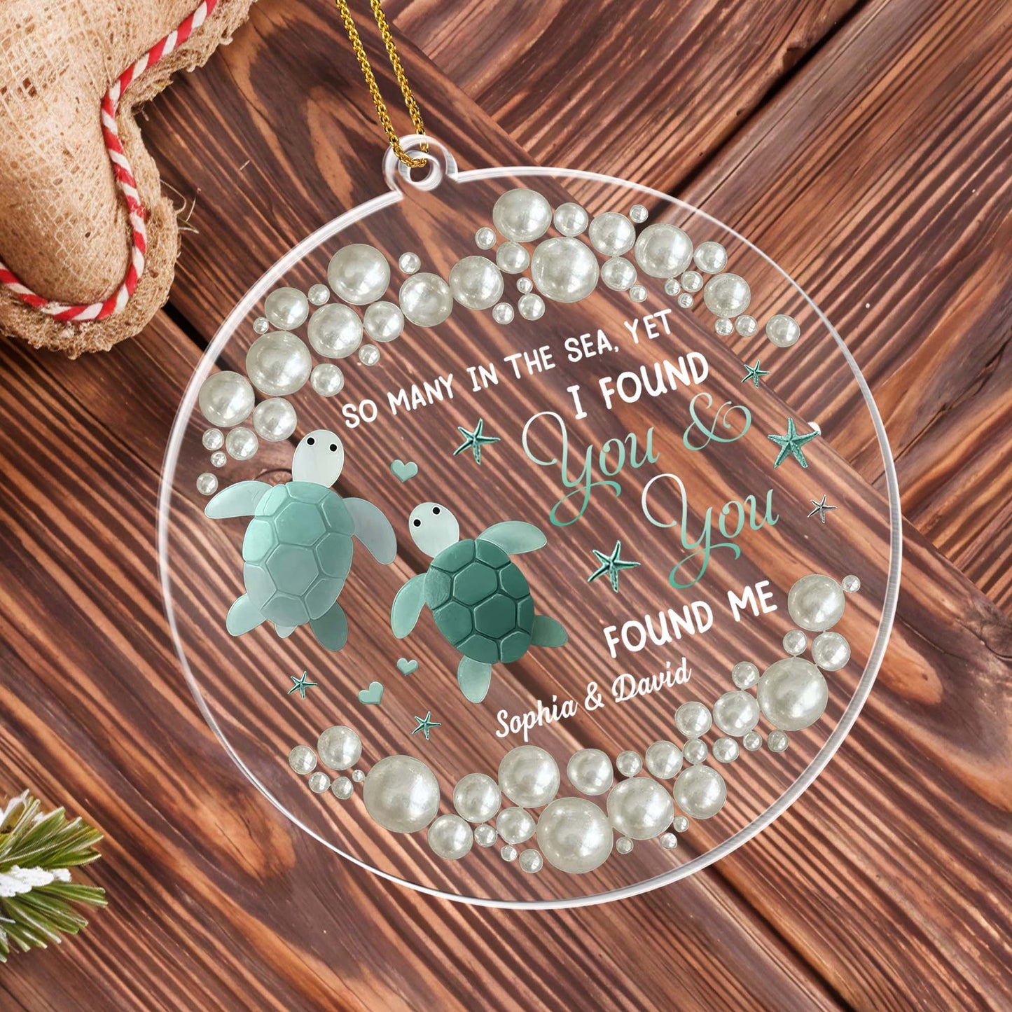 So Many In The Sea, Yet I Found You, Turtles Ornament