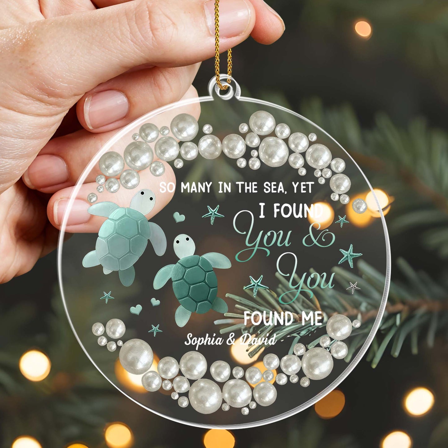 So Many In The Sea, Yet I Found You, Turtles Ornament