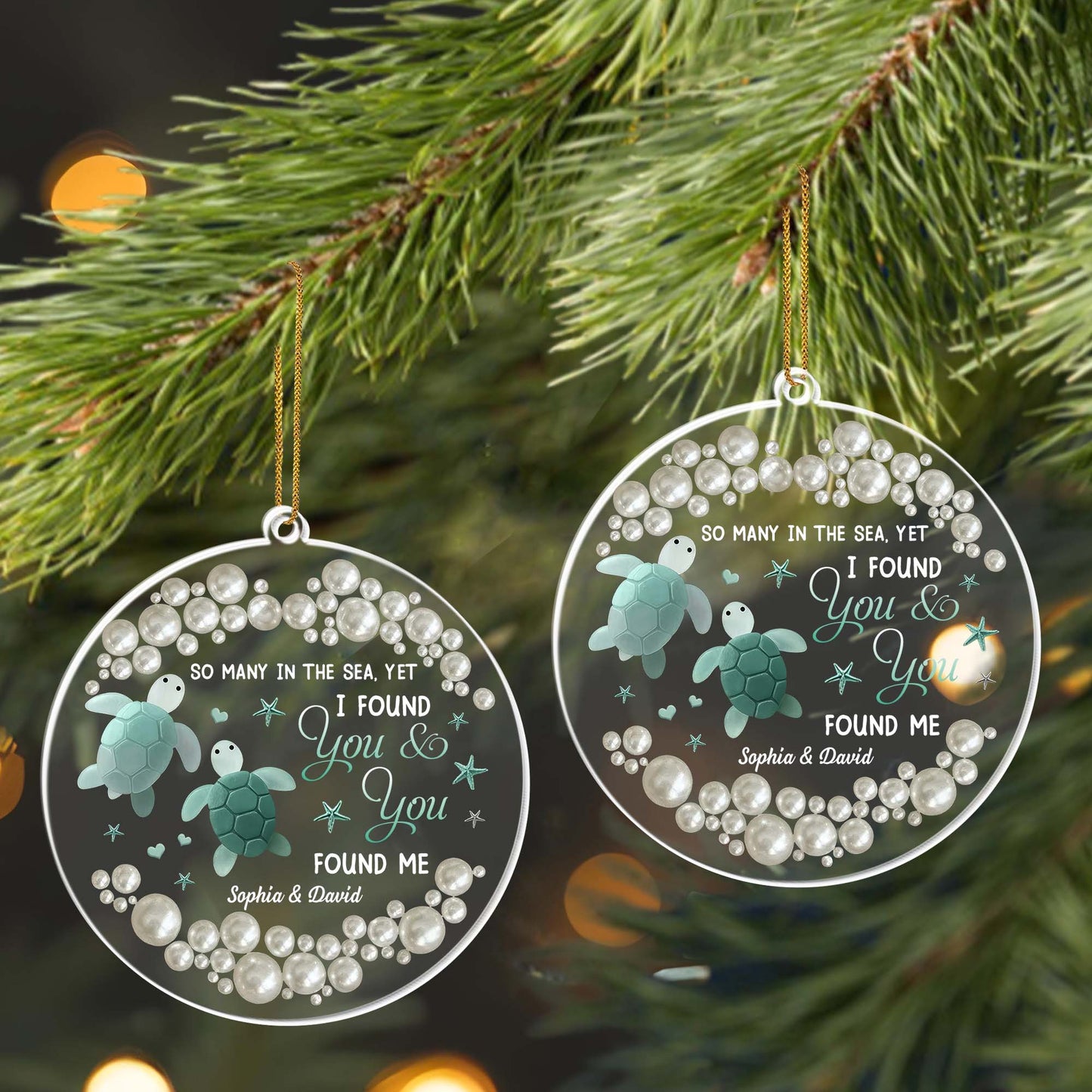 So Many In The Sea, Yet I Found You, Turtles Ornament