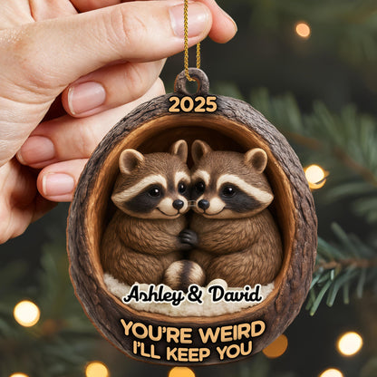 You're Weird I'll Keep You, Raccoons In Tree Trunk