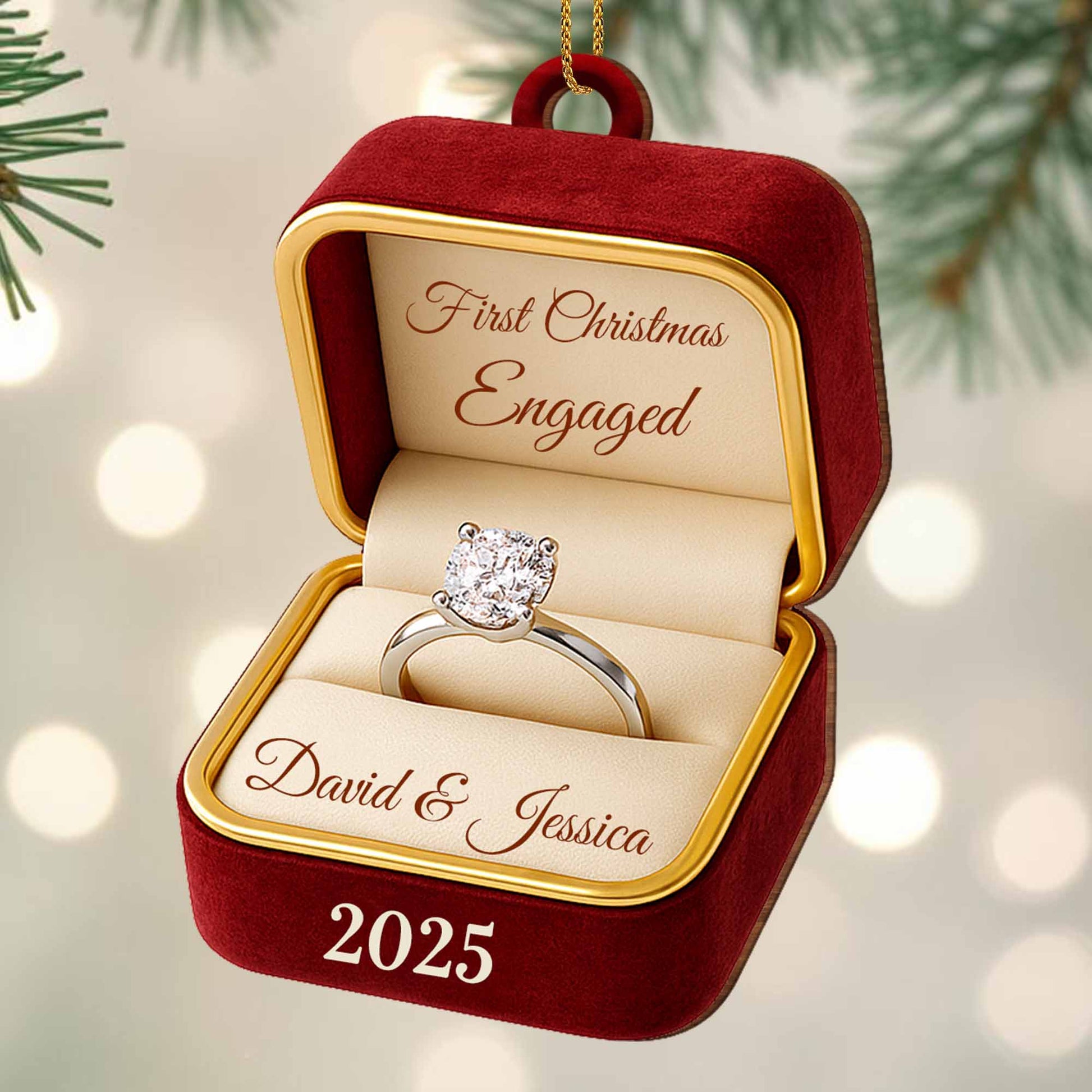 First Christmas Engaged, Engagement Ring In Box