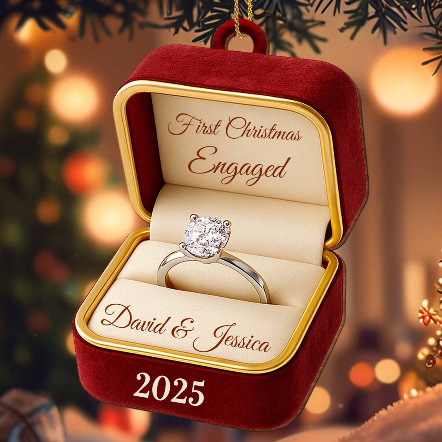 First Christmas Engaged, Engagement Ring In Box