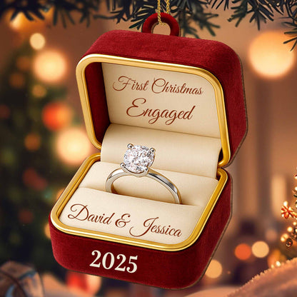 First Christmas Engaged, Engagement Ring In Box