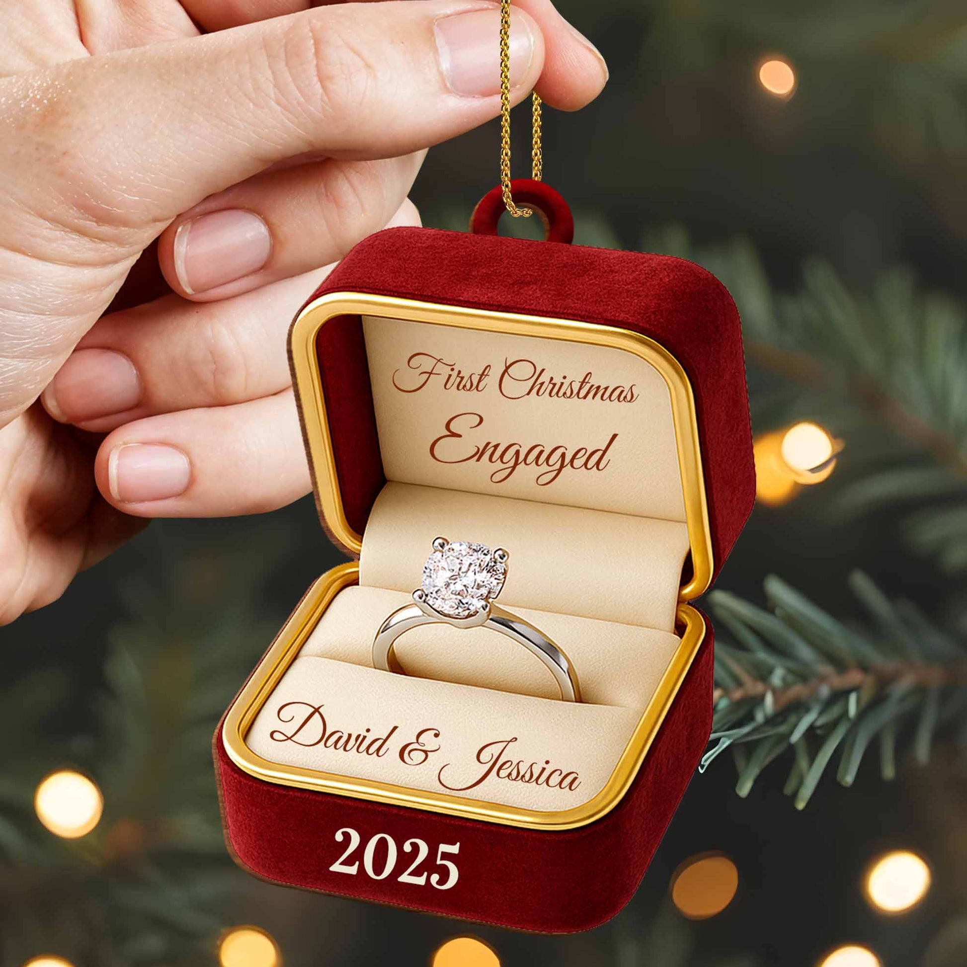 First Christmas Engaged, Engagement Ring In Box