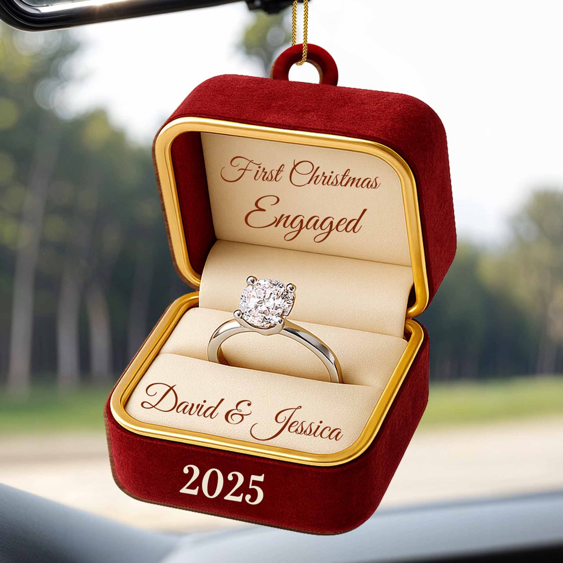 First Christmas Engaged, Engagement Ring In Box