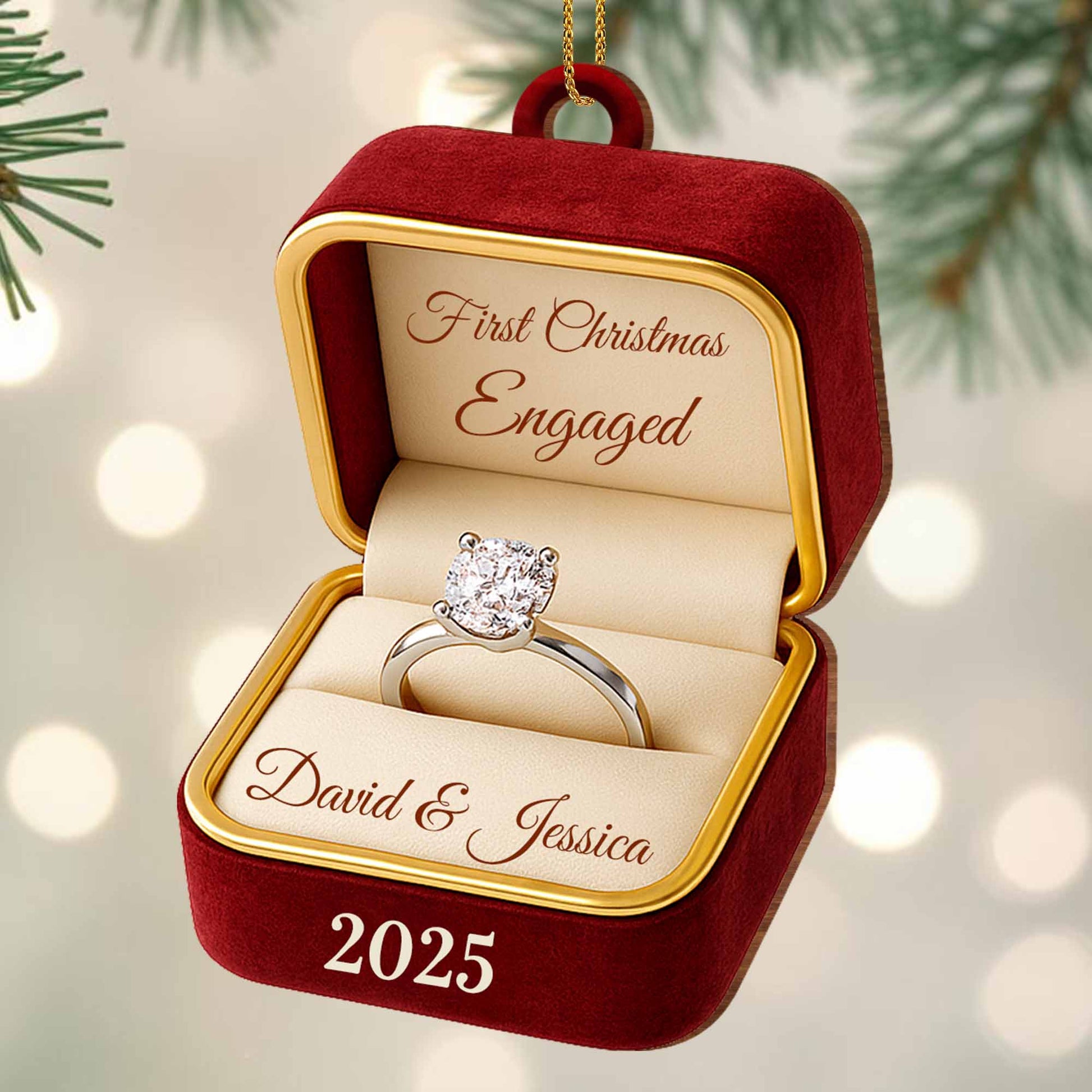 First Christmas Engaged, Engagement Ring In Box
