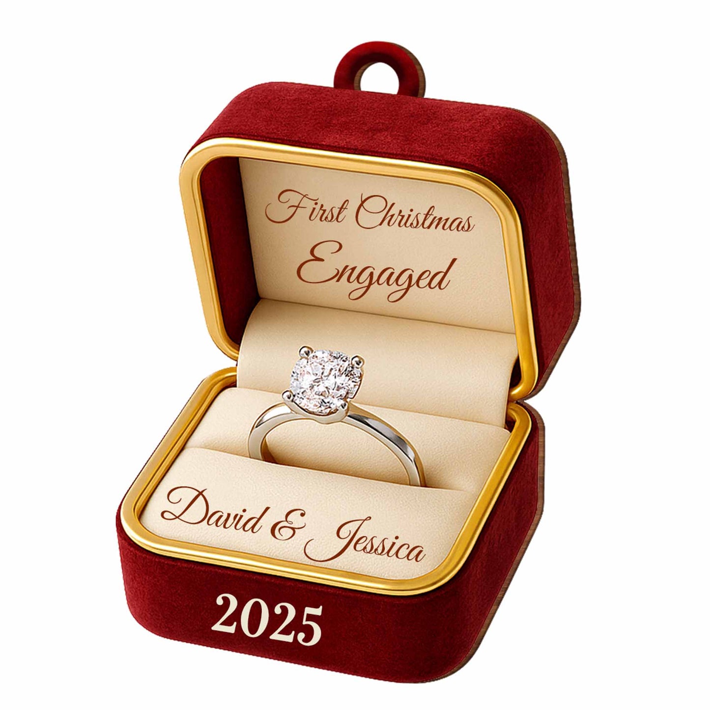 First Christmas Engaged, Engagement Ring In Box