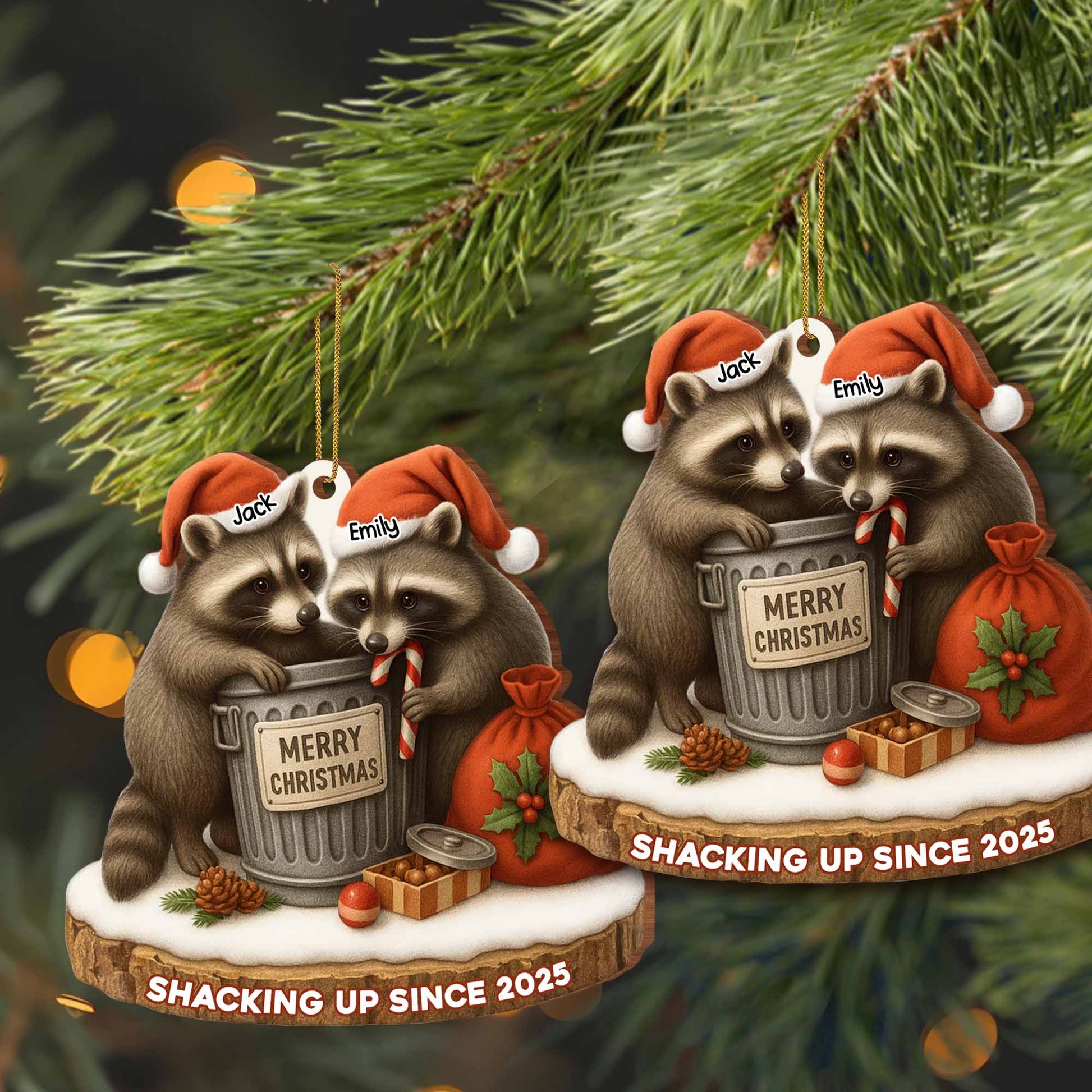 Merry Christmas, Shacking Up Since, Raccoons And Santa Hats