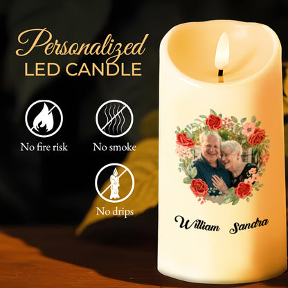 Eres Mi Reina Para Siempre With Roses And Laurels Design - Personalized Custom LED Candle - CPL107_LECA