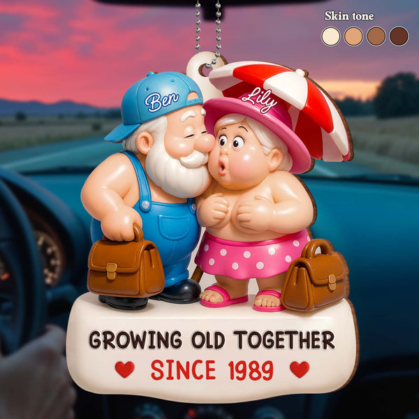 Growing Old Together, Elderly Couple Ornament
