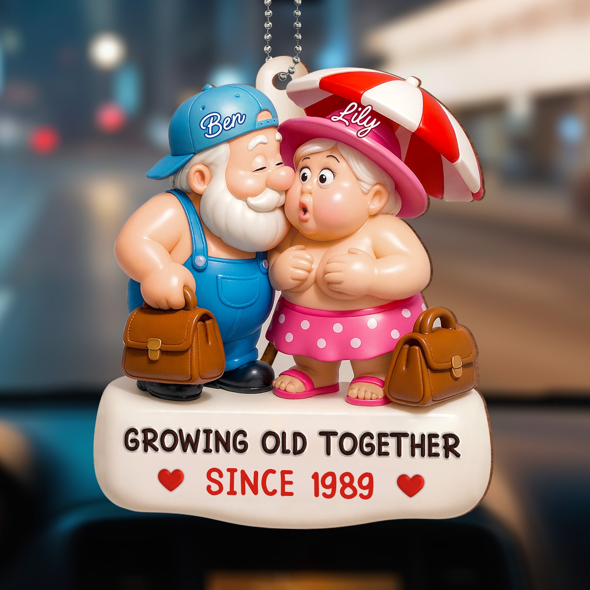 Growing Old Together, Elderly Couple Ornament