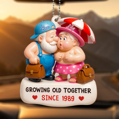 Growing Old Together, Elderly Couple Ornament