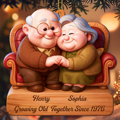 Growing Old Together Since Elderly Couple Ornament