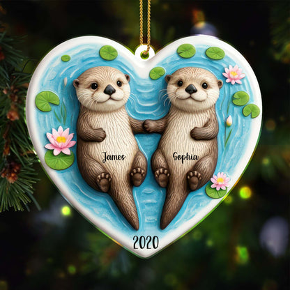 Swimming Together Forever Intertwined, Otters In River