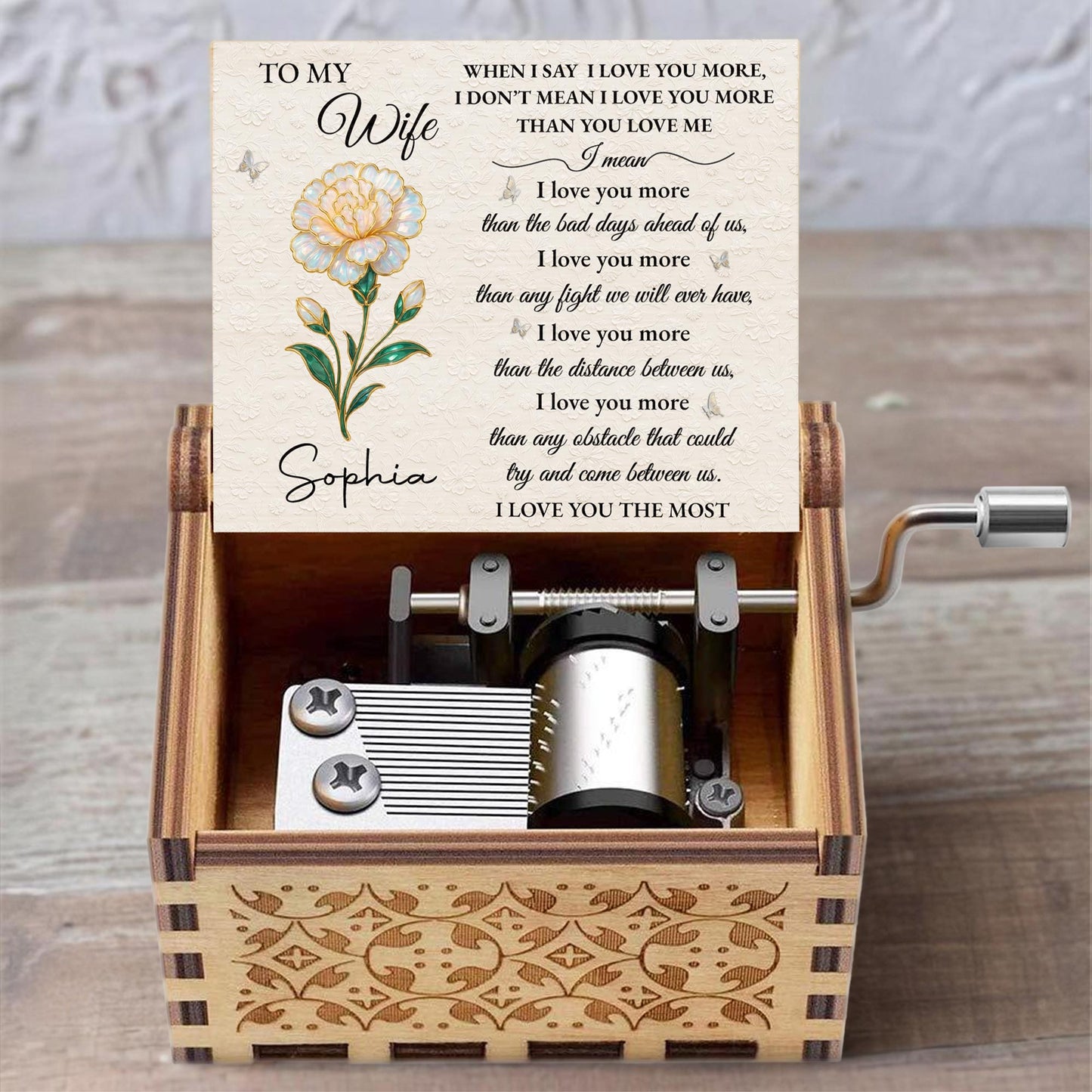 To My Wife, I Love You More, Beautiful Flower Design