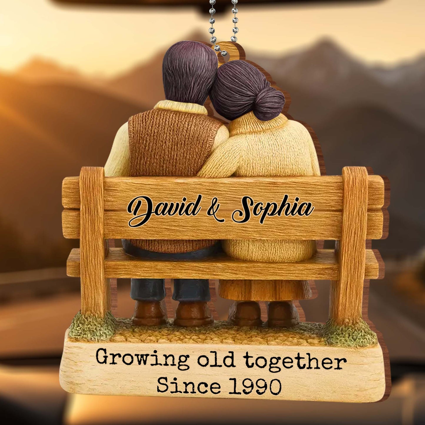 Growing Old Together Since, Loving Couple On Bench