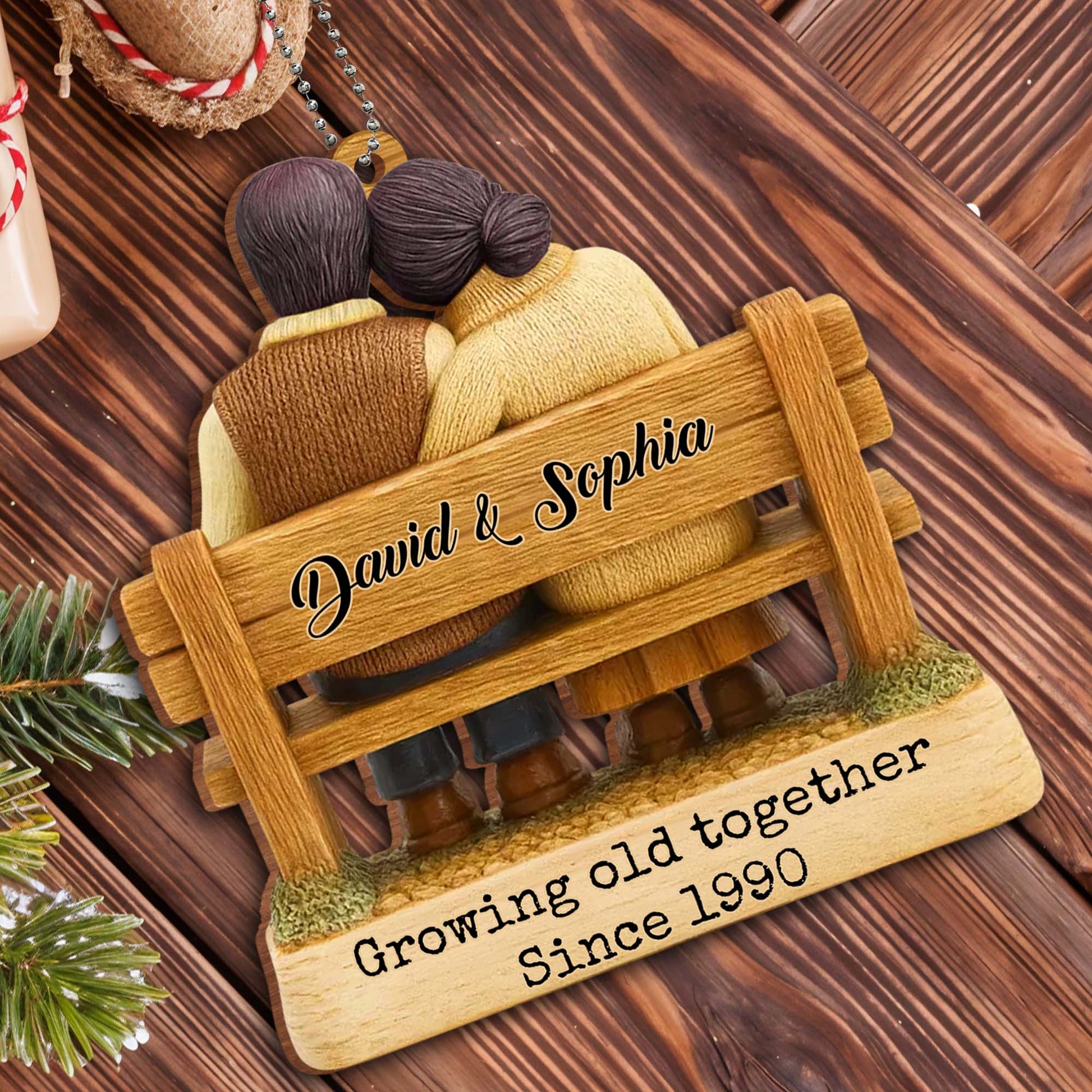 Growing Old Together Since, Loving Couple On Bench