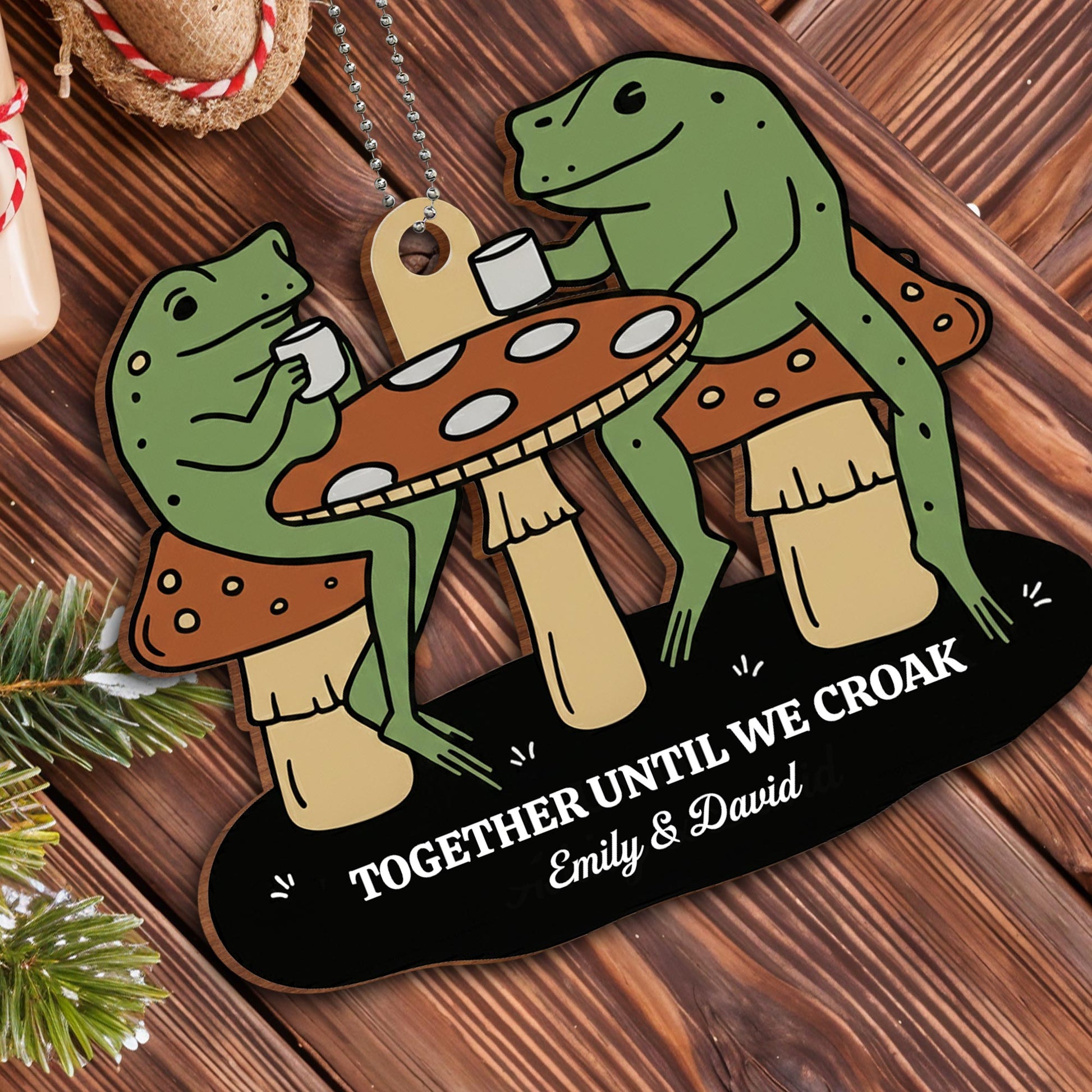 Together Until We Croak, Frogs At Mushroom Table