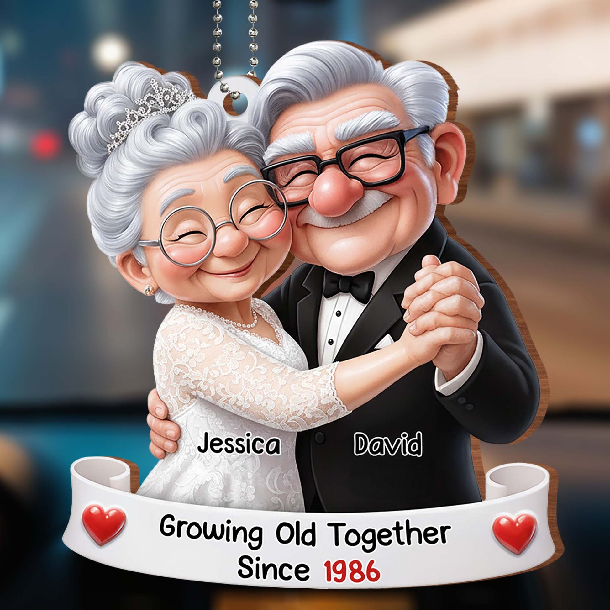 Growing Old Together, Elderly Couple With Heart