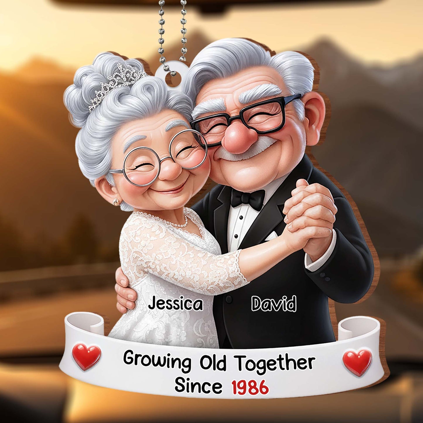 Growing Old Together, Elderly Couple With Heart