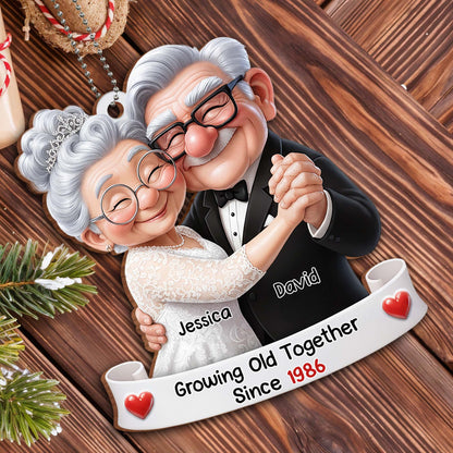 Growing Old Together, Elderly Couple With Heart