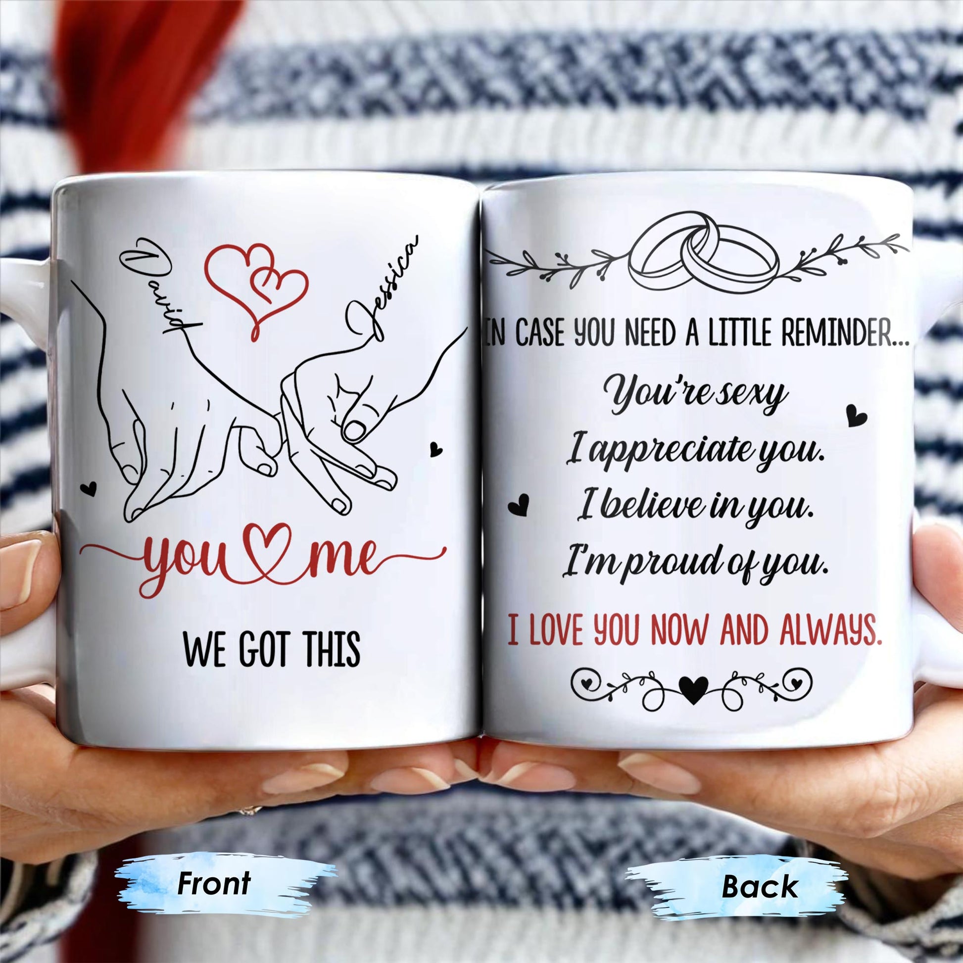 In Case You Need A Little Reminder Linked Rings And Hearts Design