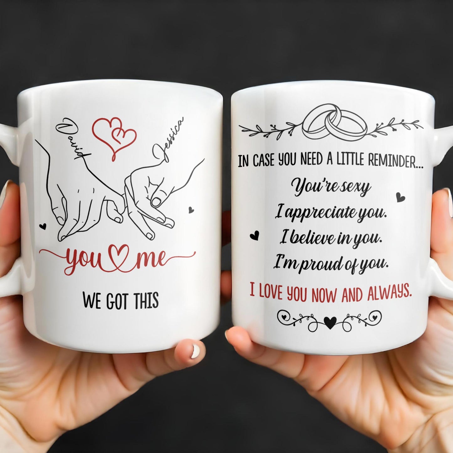 In Case You Need A Little Reminder Linked Rings And Hearts Design