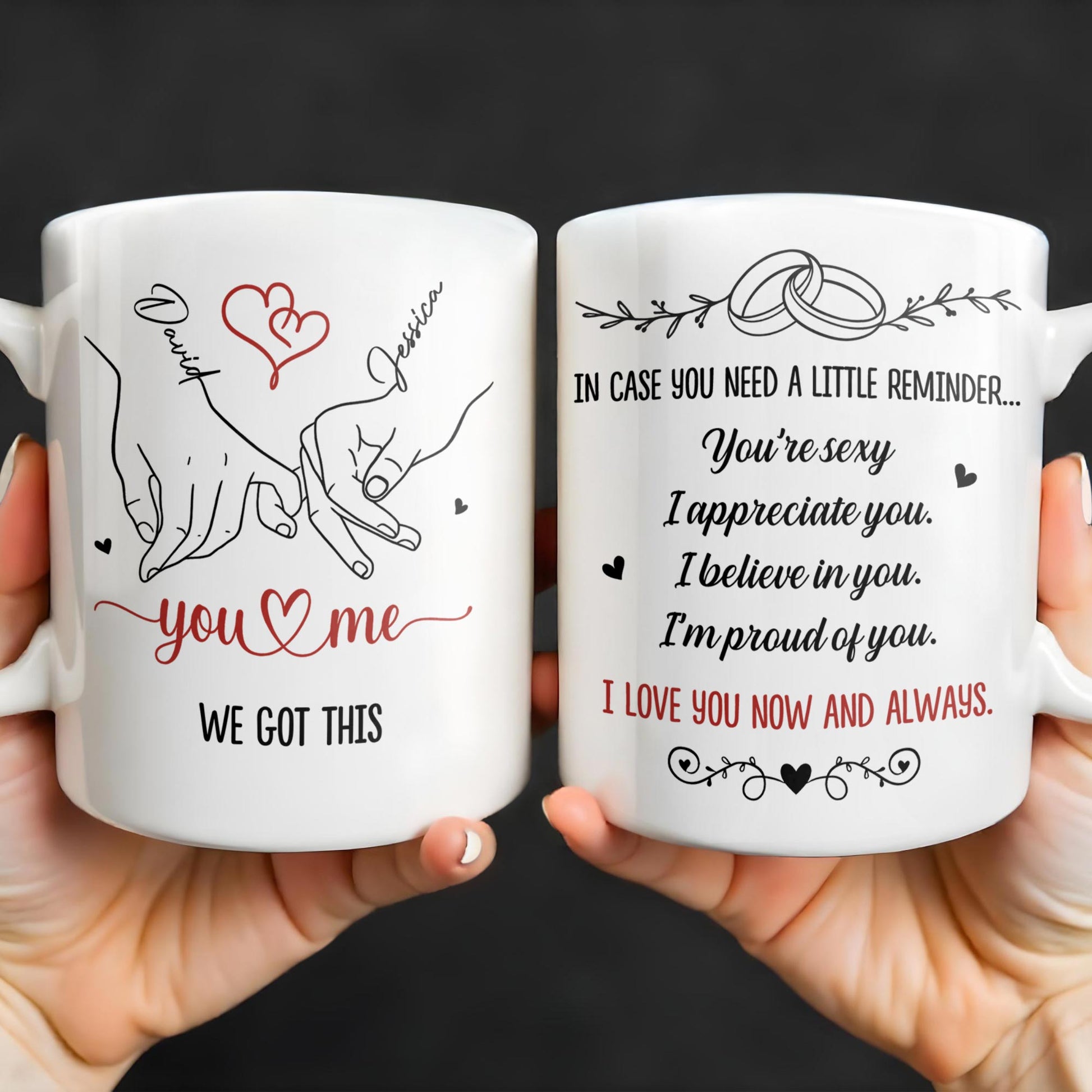 In Case You Need A Little Reminder Linked Rings And Hearts Design