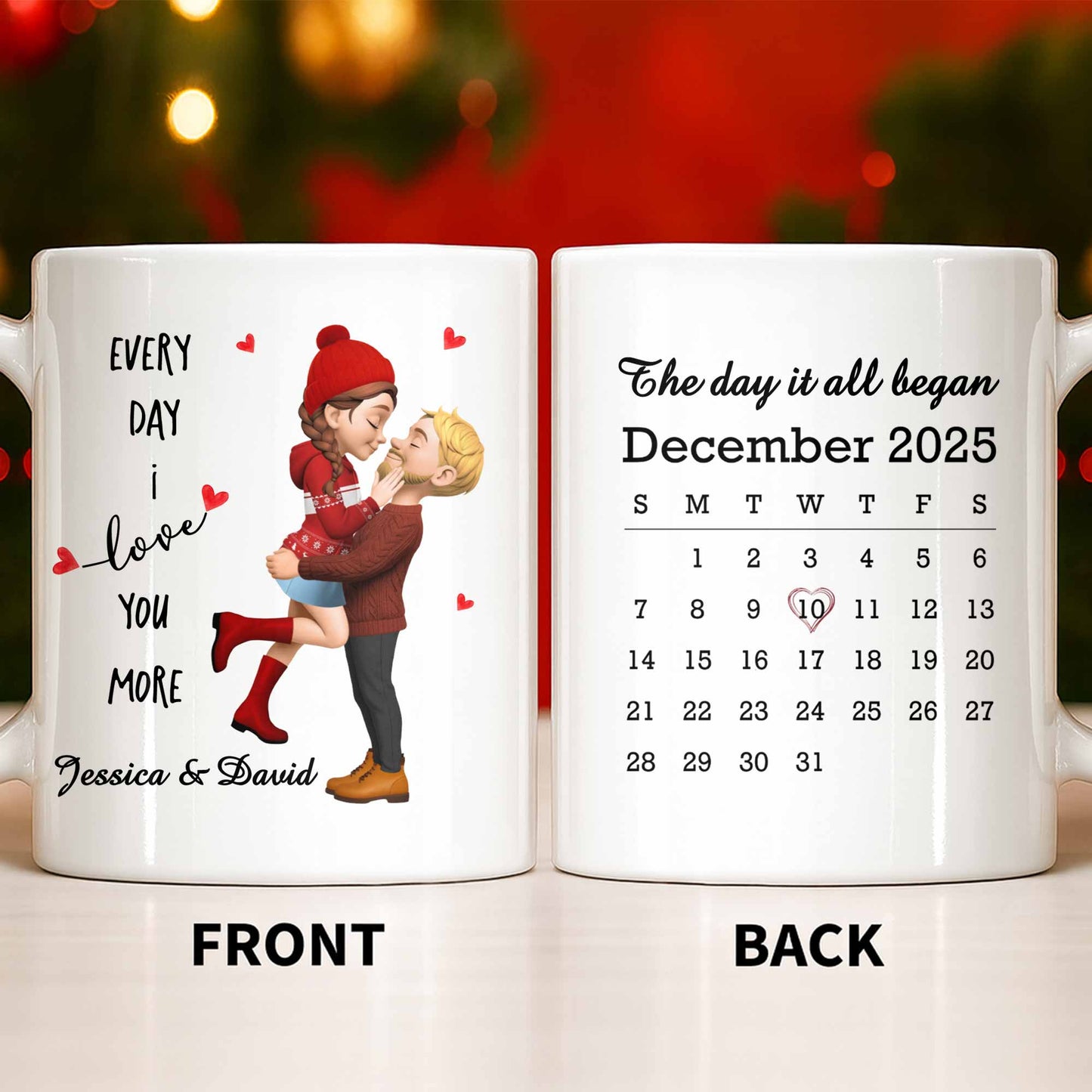 Every Day I Love You More, Couple And Calendar Design