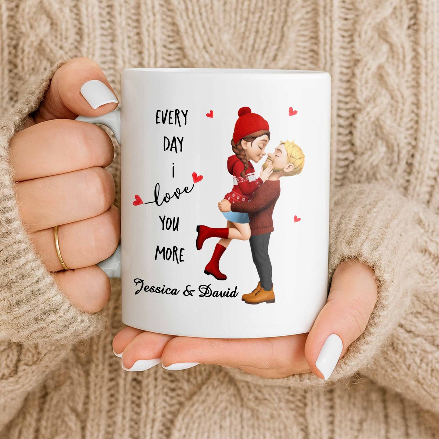 Every Day I Love You More, Couple And Calendar Design