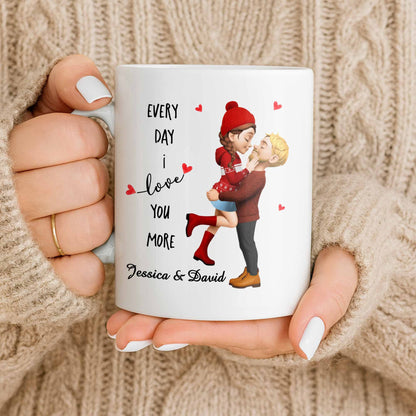 Every Day I Love You More, Couple And Calendar Design