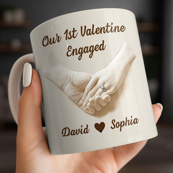 Our 1st Valentine Engaged, Holding Hands With Ring