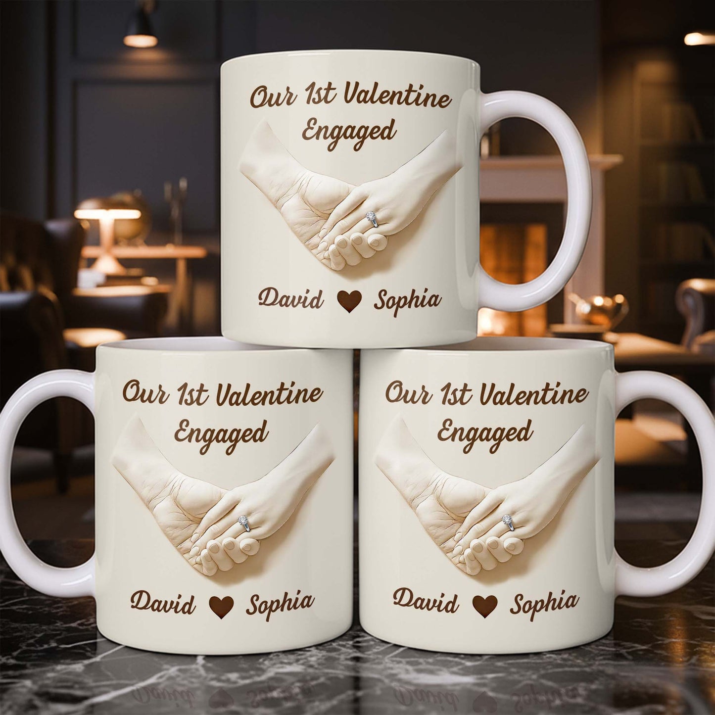 Our 1st Valentine Engaged, Holding Hands With Ring