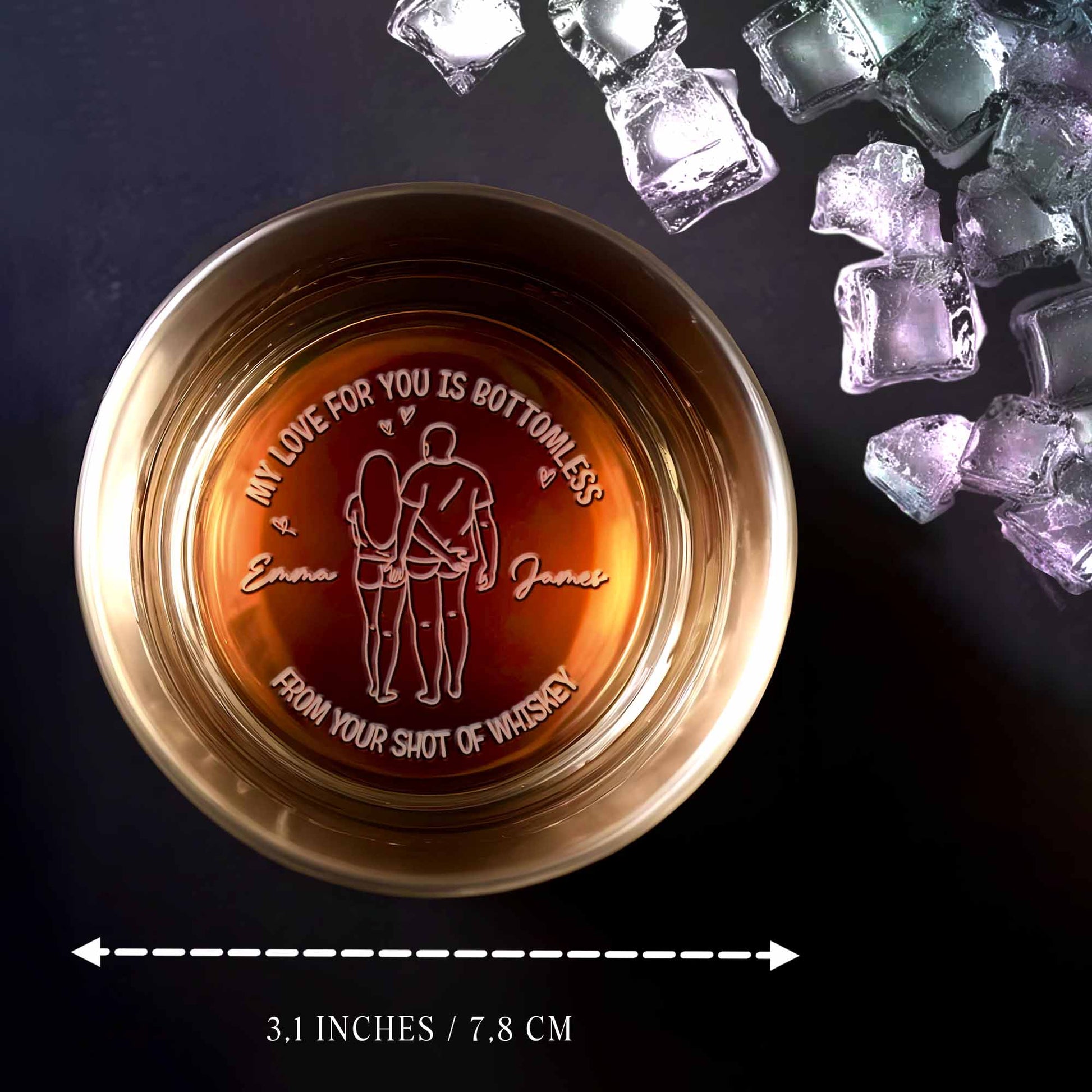 My Love For You Is Bottomless, Couple and Heart Design