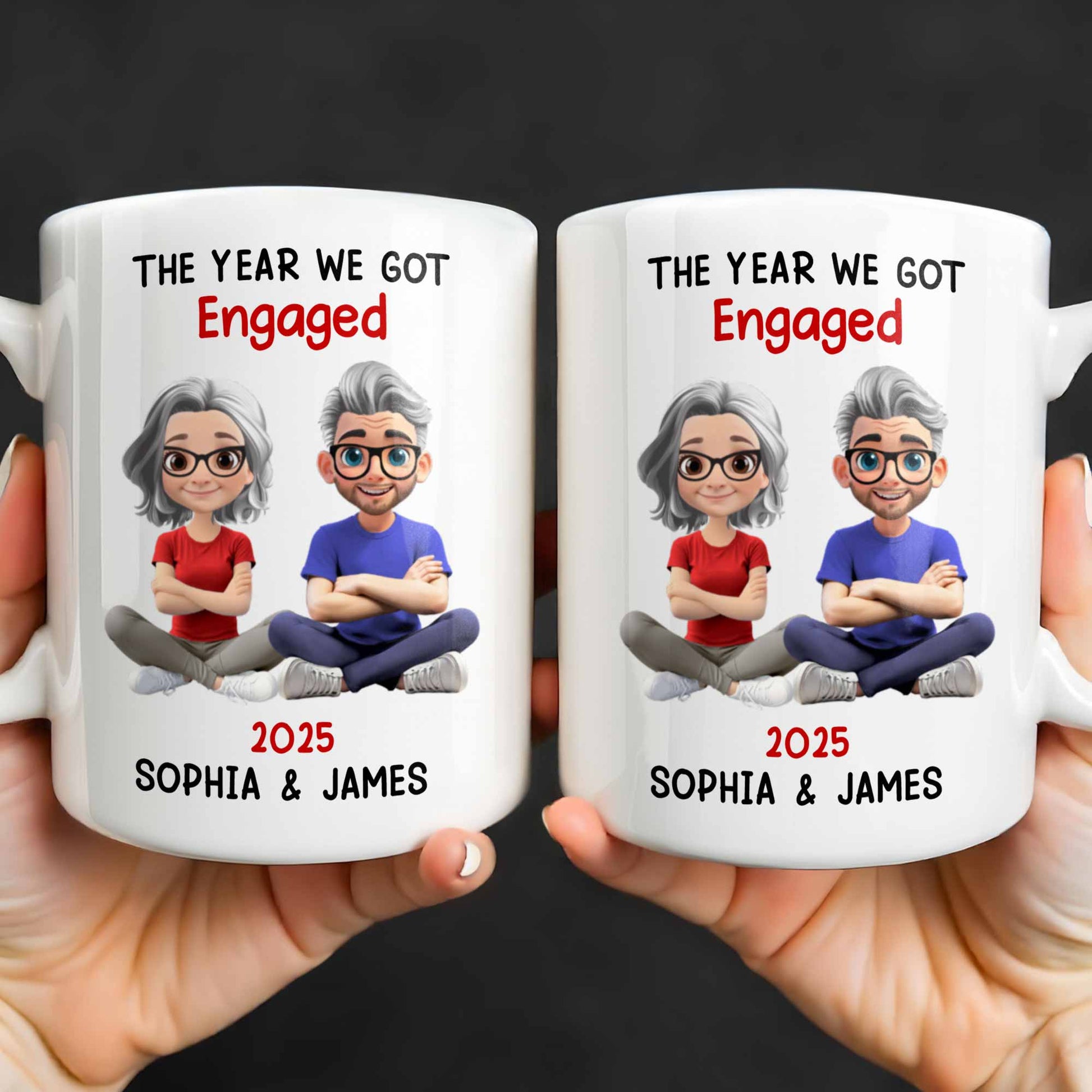 The Year We Got Engaged, Cartoon Couple Design