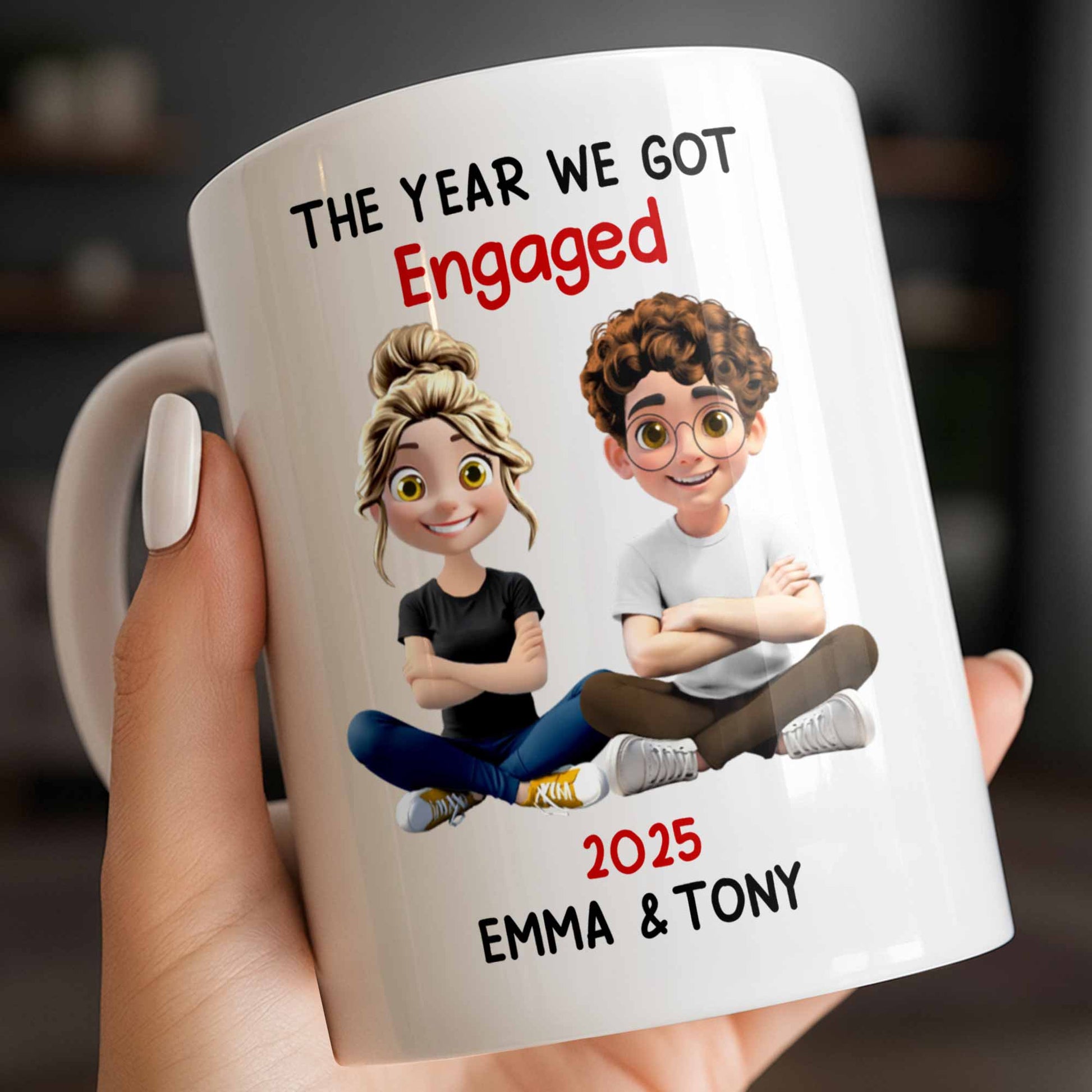 The Year We Got Engaged, Cartoon Couple Design