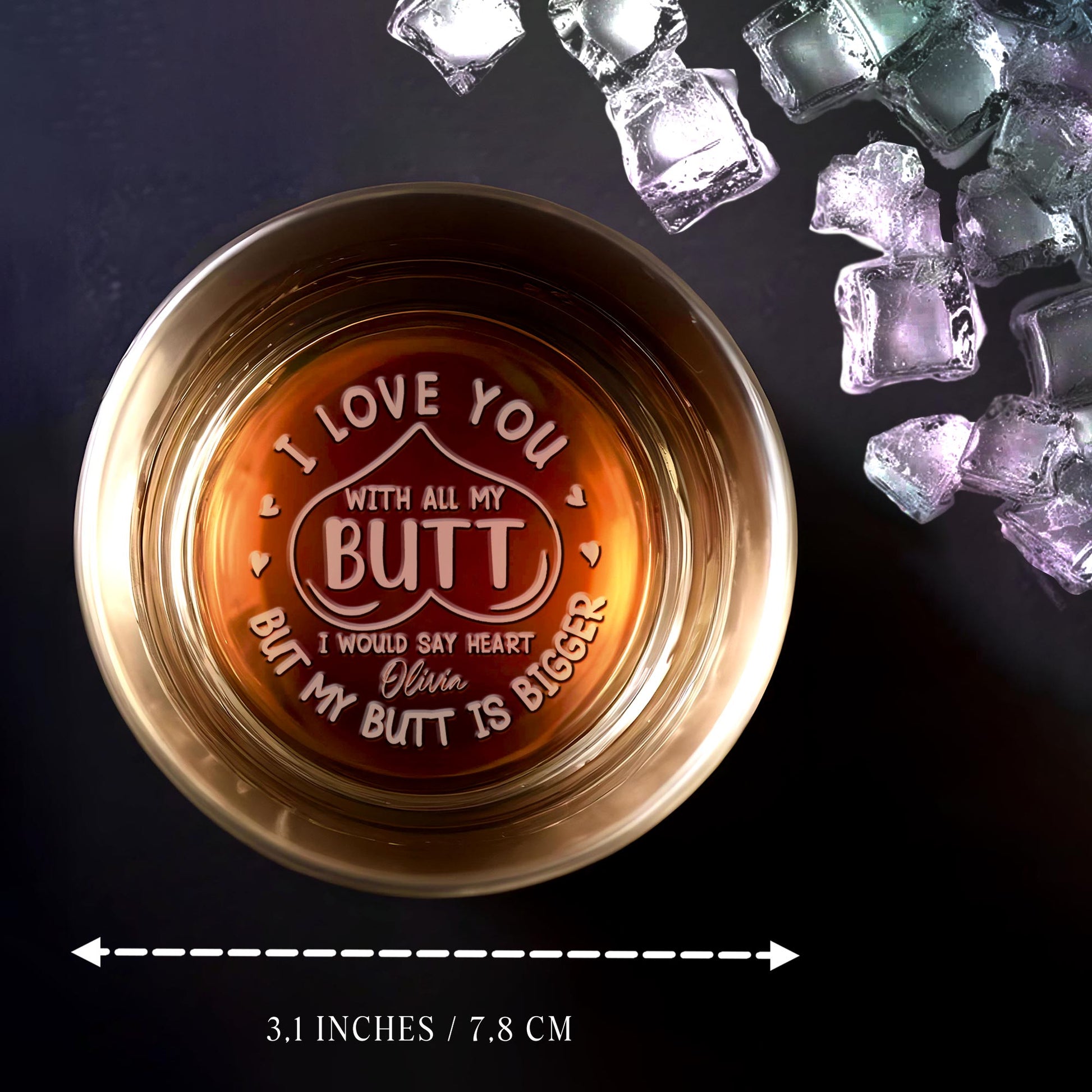 I Love You With All My Butt, Romantic Heart Design