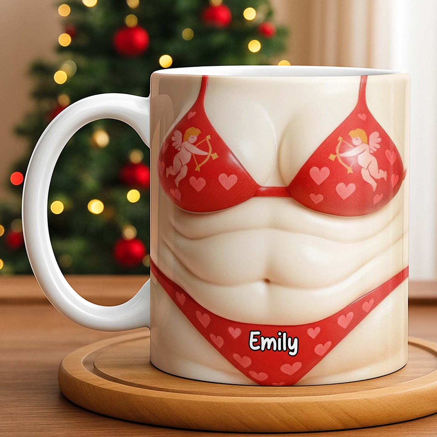 Custom Cupid-Themed Mug With Hearts And Angels - Personalized Custom Coffee Mug - CPL1158_MG