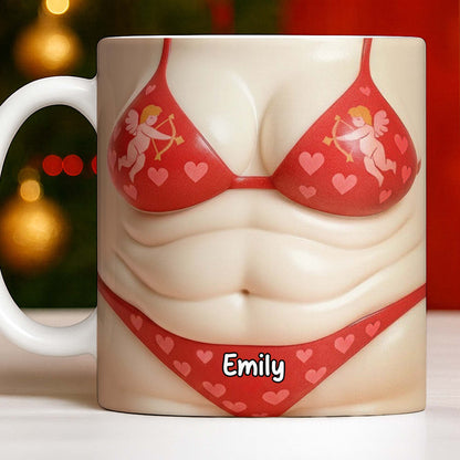 Custom Cupid-Themed Mug With Hearts And Angels - Personalized Custom Coffee Mug - CPL1158_MG