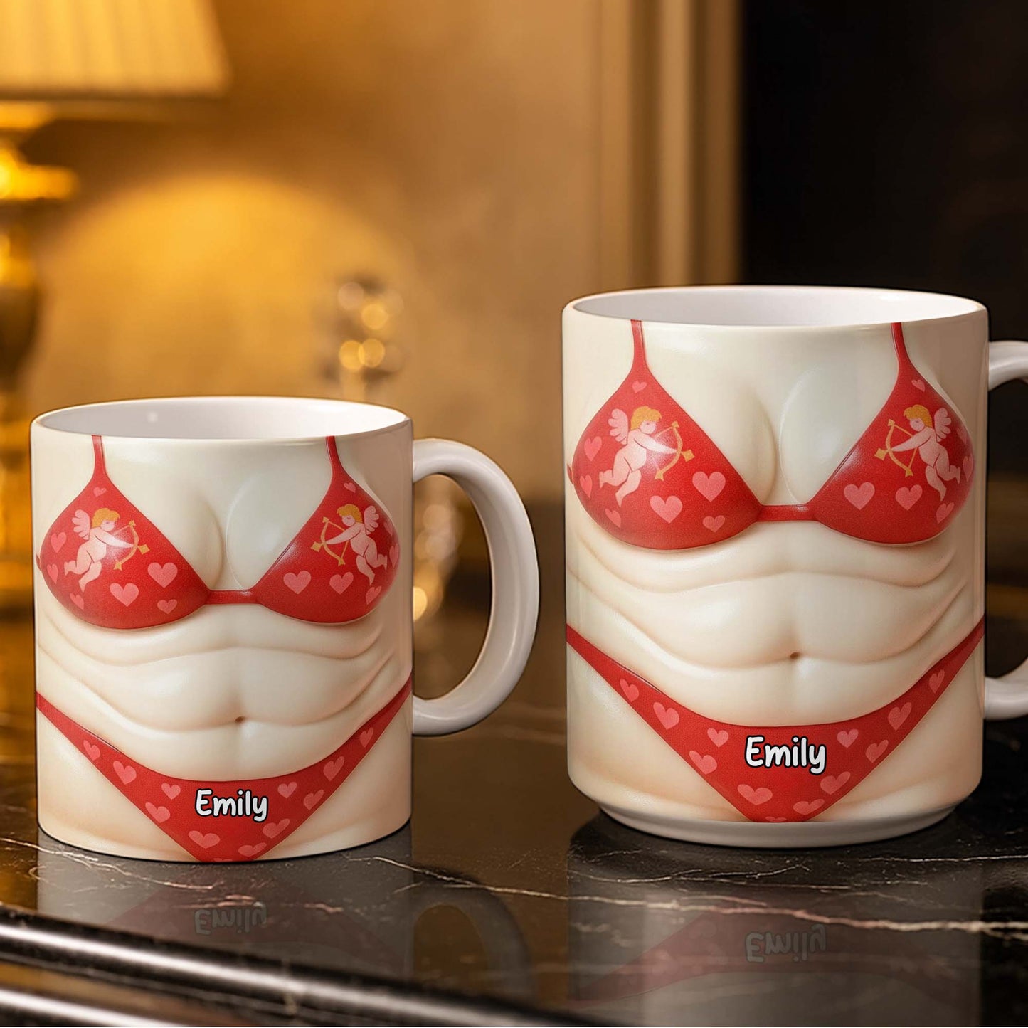 Custom Cupid-Themed Mug With Hearts And Angels - Personalized Custom Coffee Mug - CPL1158_MG