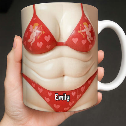 Custom Cupid-Themed Mug With Hearts And Angels - Personalized Custom Coffee Mug - CPL1158_MG