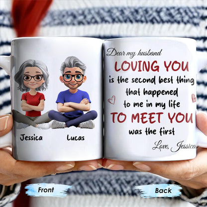 Loving You Is The Second Best Thing, Cartoon Couple Mug
