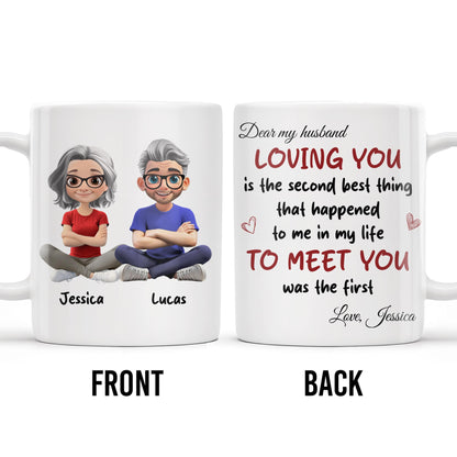 Loving You Is The Second Best Thing, Cartoon Couple Mug
