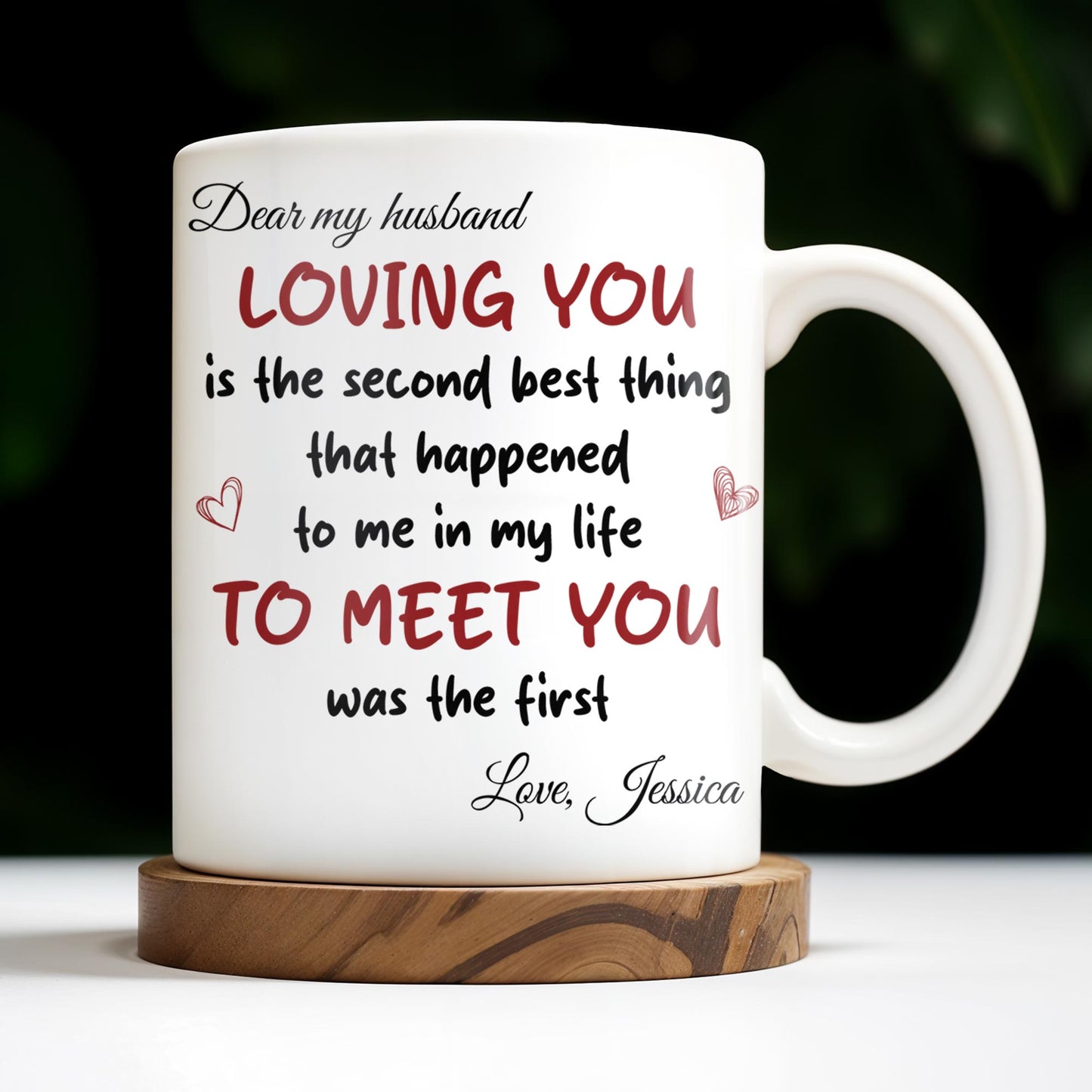 Loving You Is The Second Best Thing, Cartoon Couple Mug